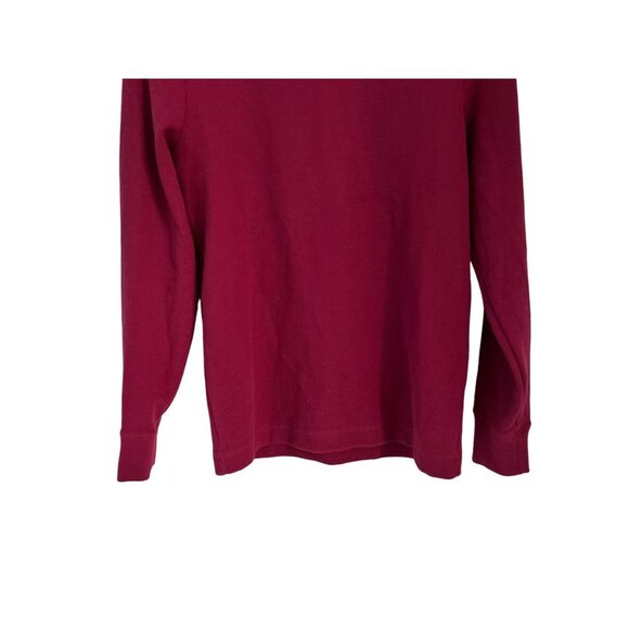 BANANA REPUBLIC Cotton Waffled Tee Sweatshirt Crewneck in Burgundy Size Med - Picture 6 of 9